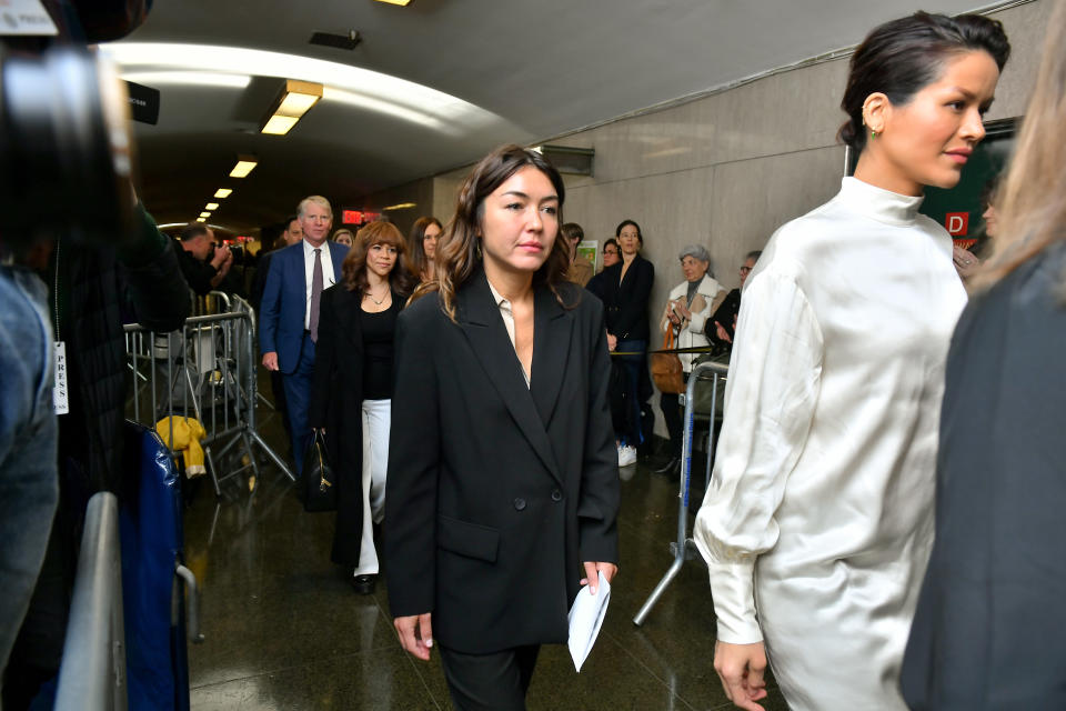 NEW YORK, NEW YORK - MARCH 11: Mimi Haleyi walks into the courtroom for sentencing of movie mogul Harvey Weinstein on March 11, 2020 in New York City. Haleyi is one of two women who were to give victim impact statements ahead of sentencing for Weinstein, who faces a minimum sentence of 5 years and a maximum of 25 years after being convicted of rape and criminal sexual assault. (Photo by Roy Rochlin/Getty Images)