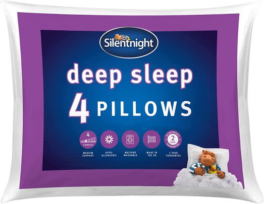 Get a deeper night's sleep with this set of four Slientnight pillows, which have 25% off