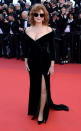 Hands up, who else is still lusting over Susan Sarandon's 2017 Cannes Film Festival look? The off-the-shoulder Alberta Ferretti number reminded us of her sartorial superpowers, as she's rarely seen without sunnies or a cheeky thigh-high split on the red carpet. <em>[Photo: Getty]</em>