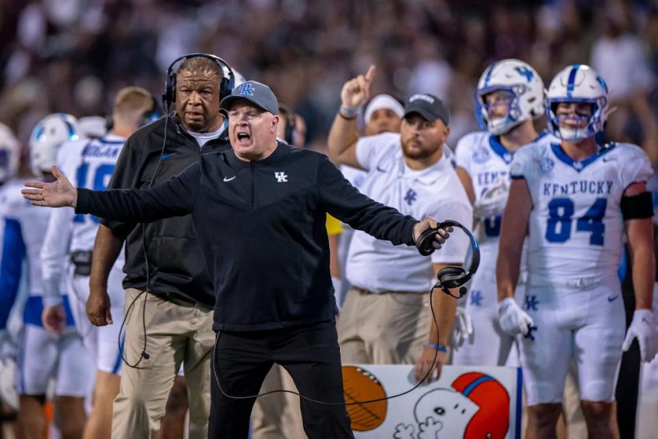 “We do have bigger goals, but it’s not like you can just take that for granted. It’s not easy,” UK coach Mark Stoops said of his team becoming bowl eligible. Ryan C. Hermens/rhermens@herald-leader.com