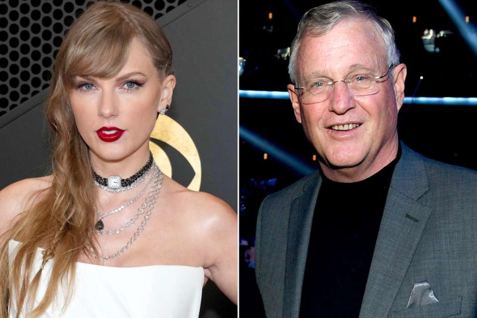 <p>Jeff Kravitz/FilmMagic; Kevin Mazur/AMA2019/Getty</p> Taylor Swift; Scott Swift 