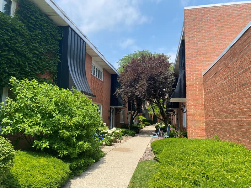 A view shows the residence of Karen Britten and her neighbours, who sheltered people fleeing a mass shooting that took place during a Fourth of July parade in the Chicago suburb of Highland Park, Illinois