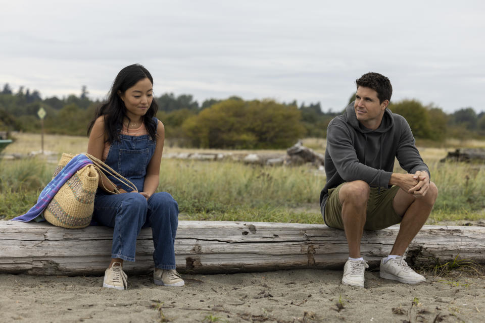 Andrea Bang as Waverly and Robbie Amell as Blake in Float (Justine Yeung)