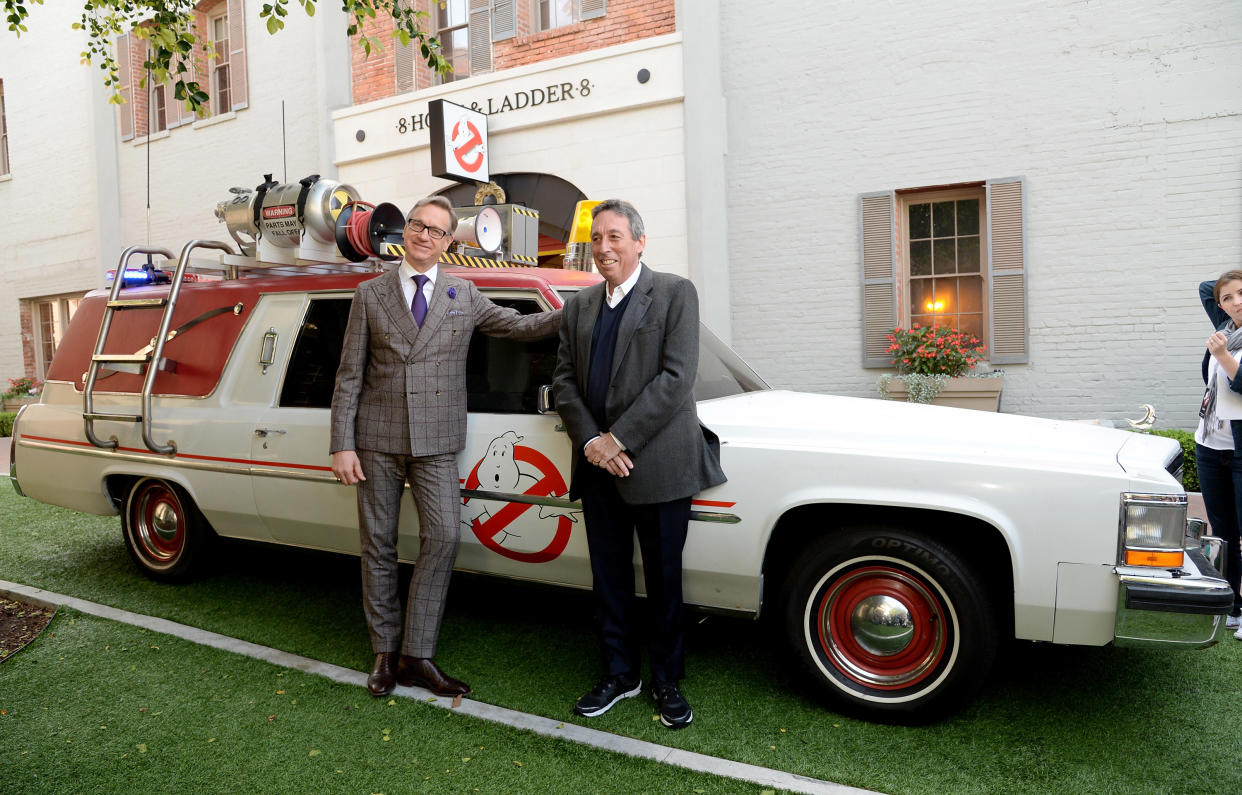 CULVER CITY, CA - MARCH 02:  Director Paul Feig (L) and producer Ivan Reitman attend the 