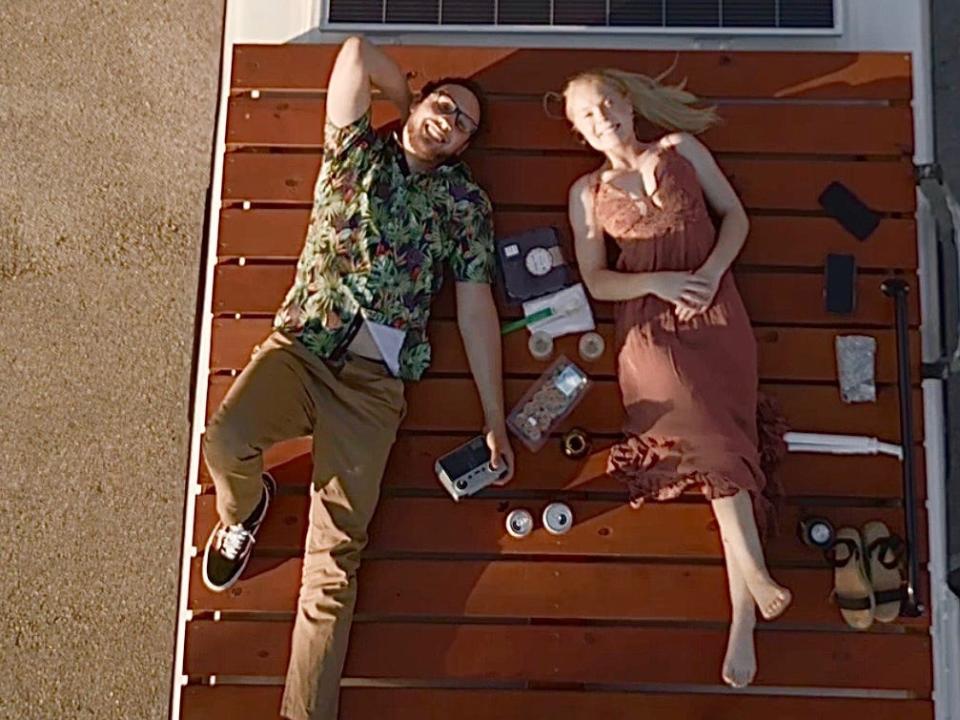 Michael and Sara on their roof top deck.