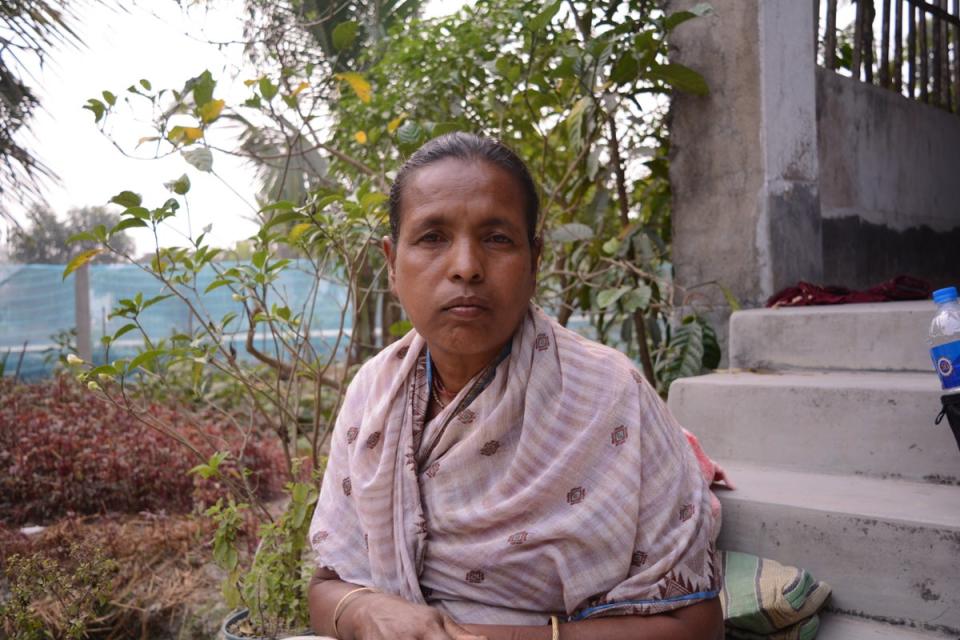 Geeta Sarkar, who lost her husband to tiger attack, claims she did not receive compensation of Rs300,000 due to bureaucratic hurdles (Namita Singh/The Independent)