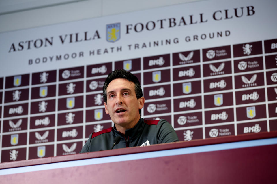 阿斯頓維拉足球俱樂部主帥Unai Emery。（Photo by Neville Williams/Aston Villa FC via Getty Images）