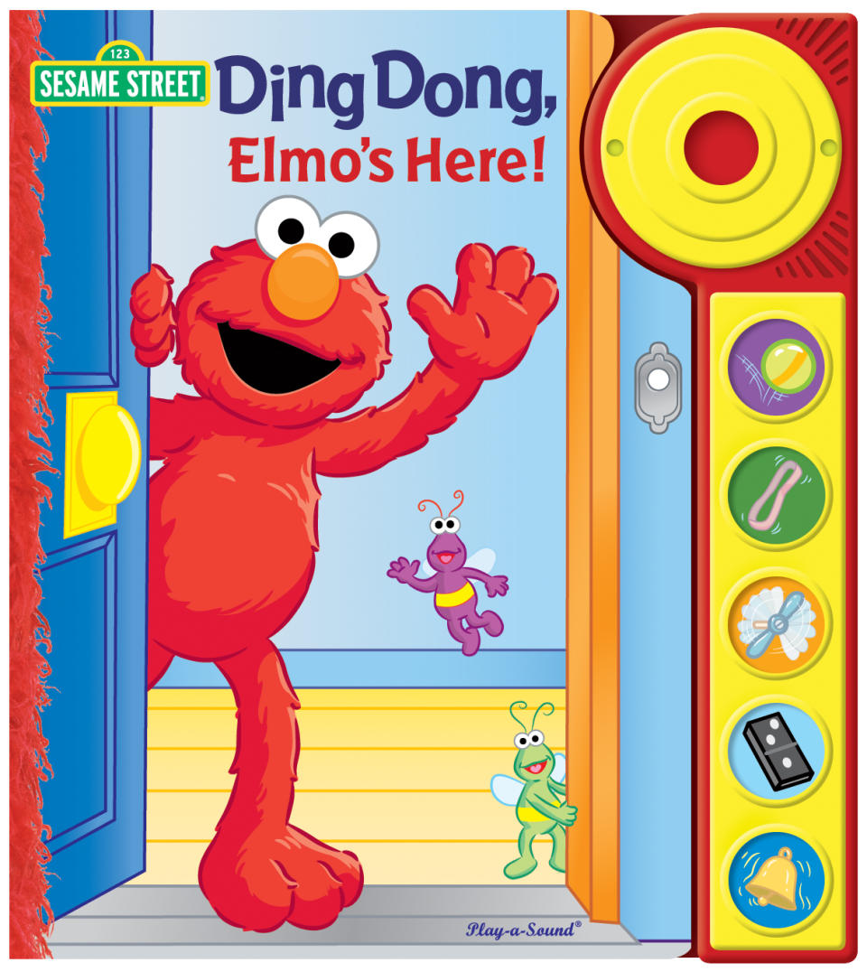 This book cover image released by Sesame Workshop shows, "Ding Dong, Elmo's Here!" With the childhood obesity rate tripling in the past 30 years to 1 in 3 children in the United States overweight or obese, a collection of picture books are available to help kids make choices that are healthier. (AP Photo/Sesame Workshop)