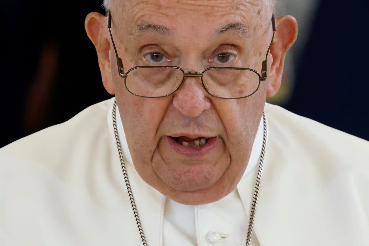 Pope Francis became the first pontiff to address the G7 during its summit in Savelletri near Bari (AFP/Getty)