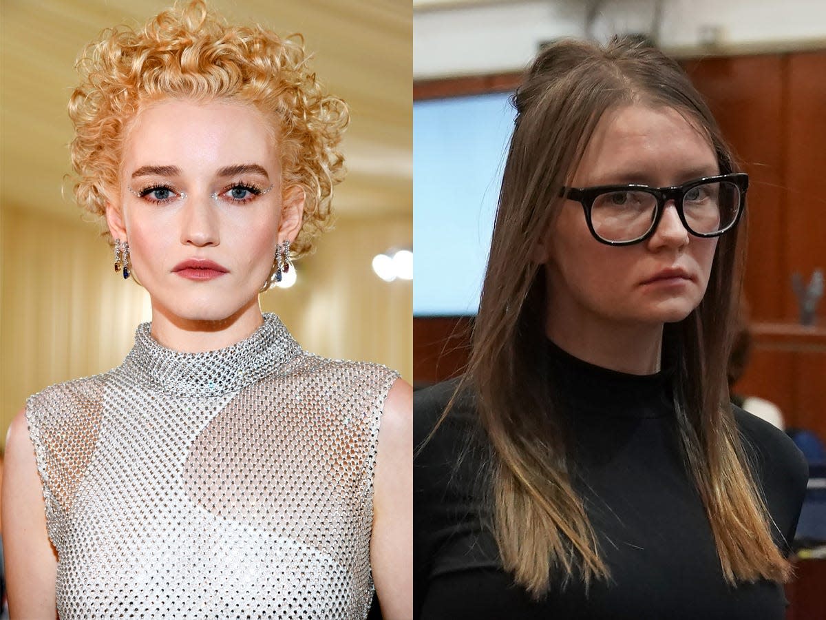 Julia Garner (left) and Anna Delvey.