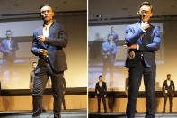 Contestants wearing Zara suits during the catwalk section. (Photo: Yahoo Singapore)