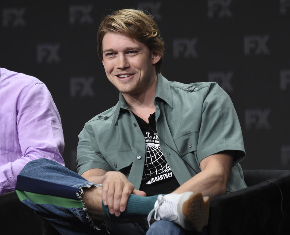 Joe Alwyn, a cast member in the upcoming FX miniseries "A Christmas Carol," answers a question during the 2019 Television Critics Association Summer Press Tour, Tuesday, Aug. 6, 2019, in Beverly Hills, Calif. (Photo by Chris Pizzello/Invision/AP)