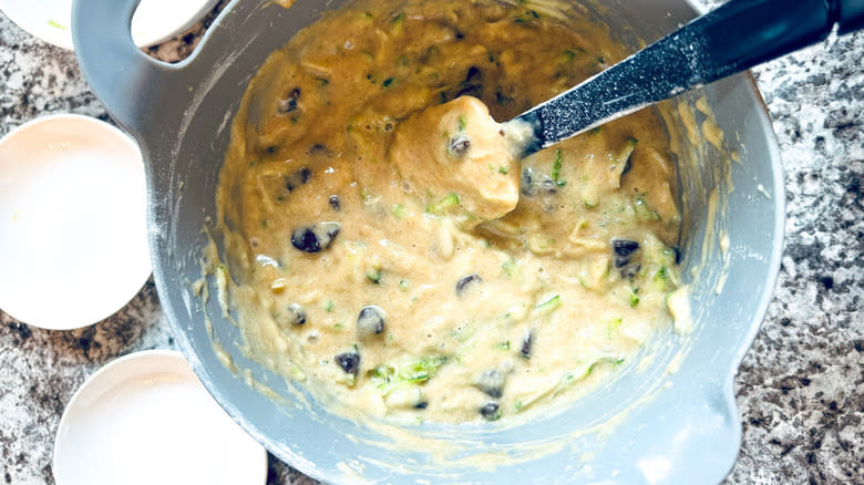 batter in bowl with spatula