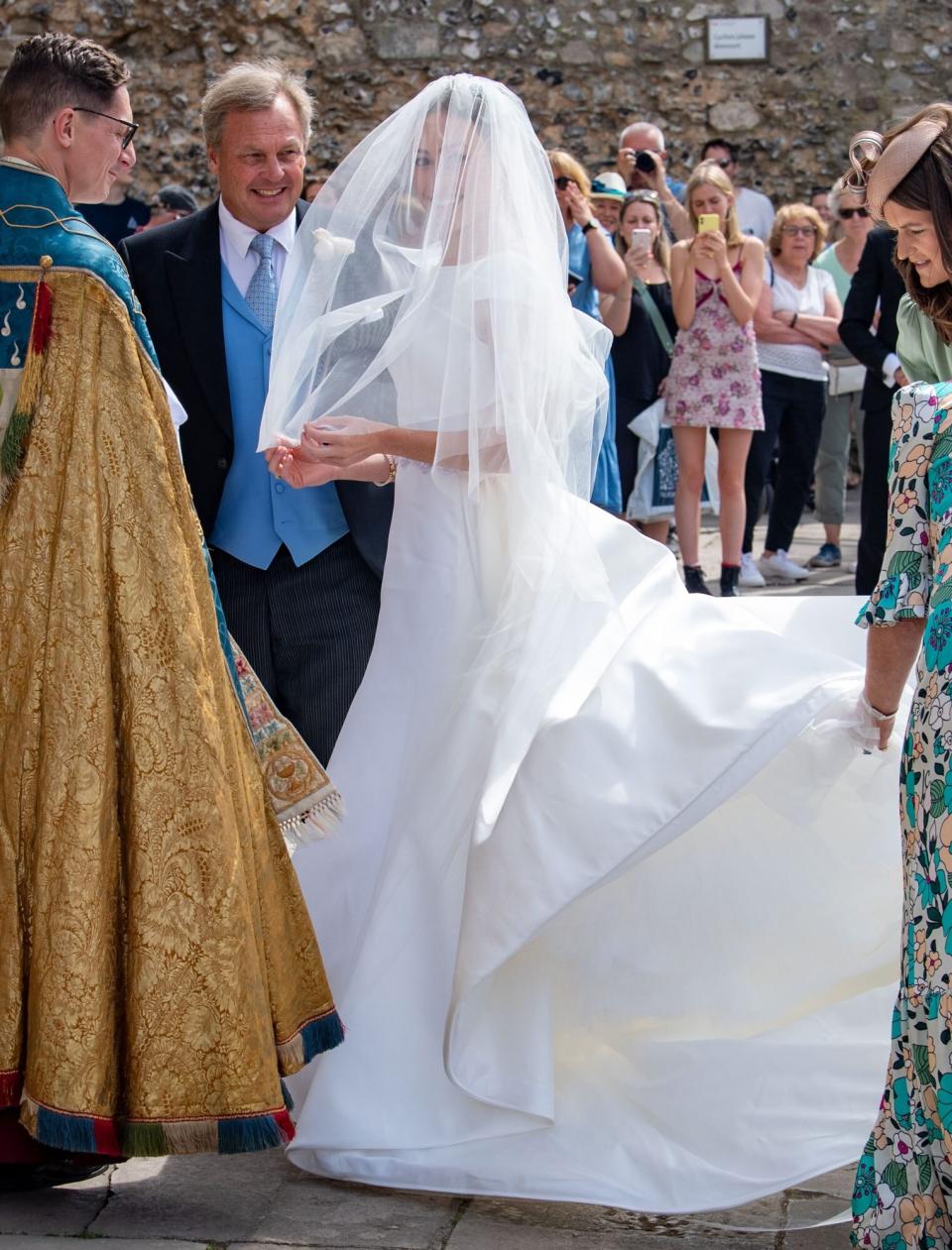 07/23/2022 The wedding of Lady Tatiana Mountbatten to Alick Dru at Winchester Cathedral. Lady Tatiana Mountbatten is a distant cousin of Her Majesty the Queen. sales@theimagedirect.com Please byline:TheImageDirect.com