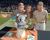 <p>Bindi looked elated to be celebrating with her mum and brother at Australia Zoo.<br>Source: Ben Beaden / Australia Zoo </p>