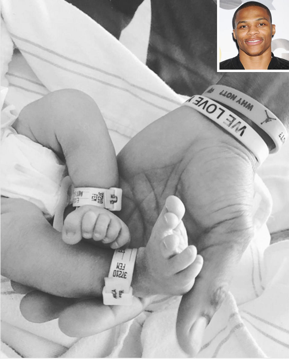 <p><span>It’s a boy for Russell Westbrook! </span>The Oklahoma City Thunder point guard and his wife Nina are parents to a son named Noah Russell Westbrook, whom they welcomed on May 16. The new parents announced the birth <span>on social media</span>, captioning a <span>black-and-white photo</span> of their baby boy’s feet.</p>