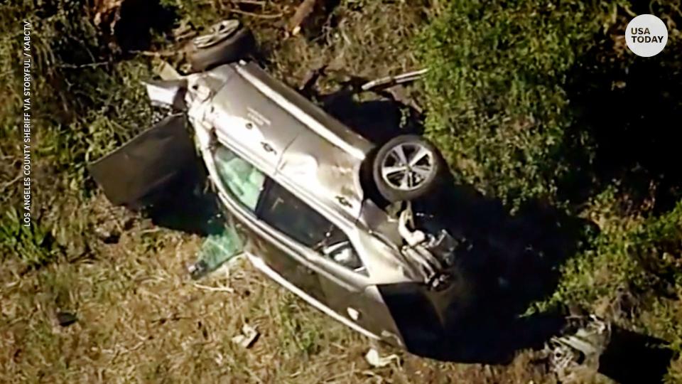 Tiger Woods' car after he crashed it last month near Los Angeles.
