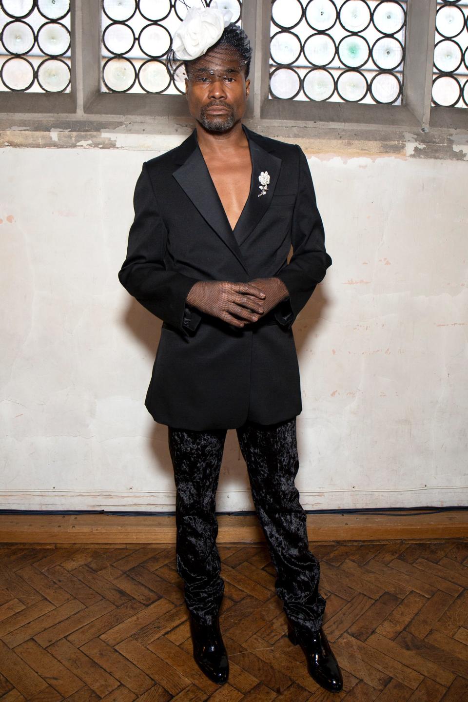 <em>Pose </em>star Billy Porter attends the Sharon Wauchob spring/summer 2020 fashion show during London Fashion Week on Saturday.