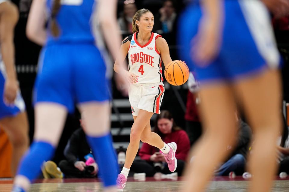 Jacy Sheldon scored 2,024 points while at Ohio State, good for sixth on the program's all-time leading scorer list. She's also top-10 in field goals, 3-pointers, and steals.