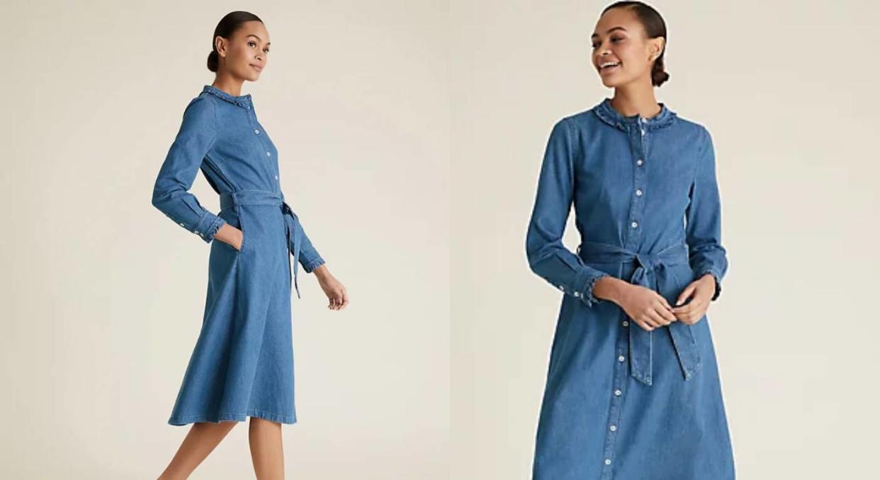 This easy summer throw-on denim dress from M&S is selling fast. (M&S) 