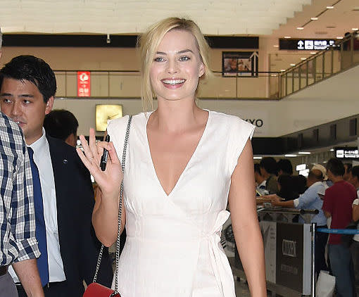 Everyone’s in love with Margot Robbie’s airport dress, but we can’t stop staring at her SHOES