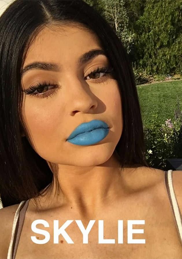 Kylie Snapchatted an image of her new shade Skylie, which was inspired by her Ferrari.