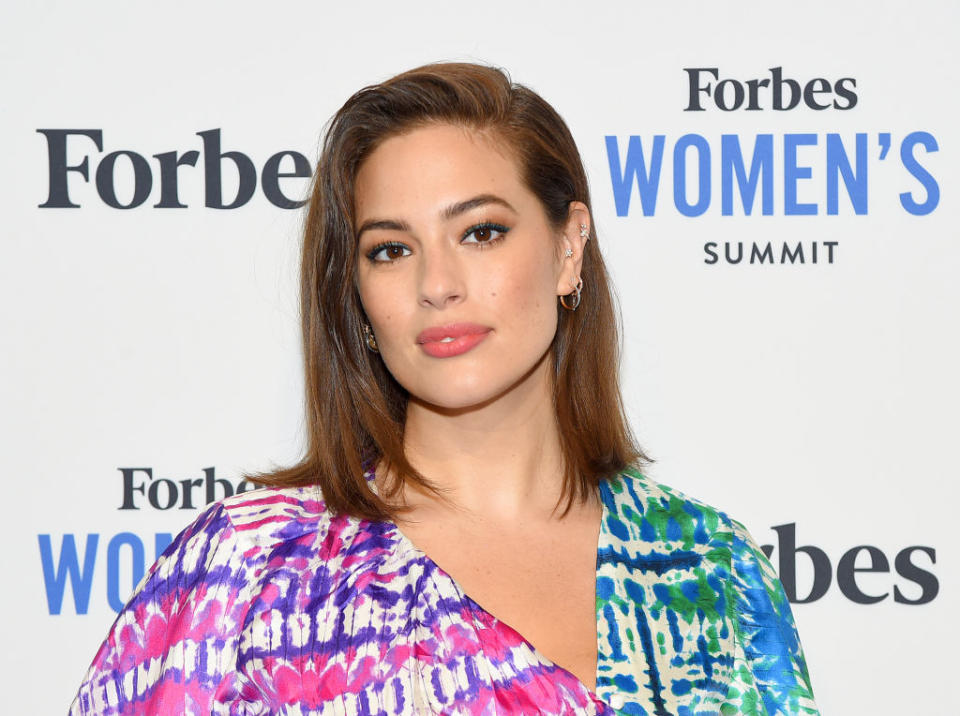 Ashley Graham has called out the pressure for women to 'snap back' into shape after giving birth, pictured in June 2019. (Getty Images)