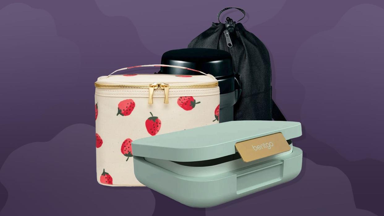 zippered strawberry lunchbox, bento box, lunch jar