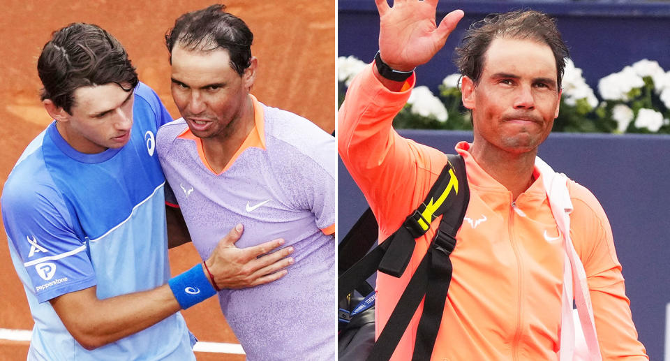 Alex de Minaur was praised for his classy gesture towards Rafa Nadal after beating the Spaniard at the Barcelona Open. Pic: Getty