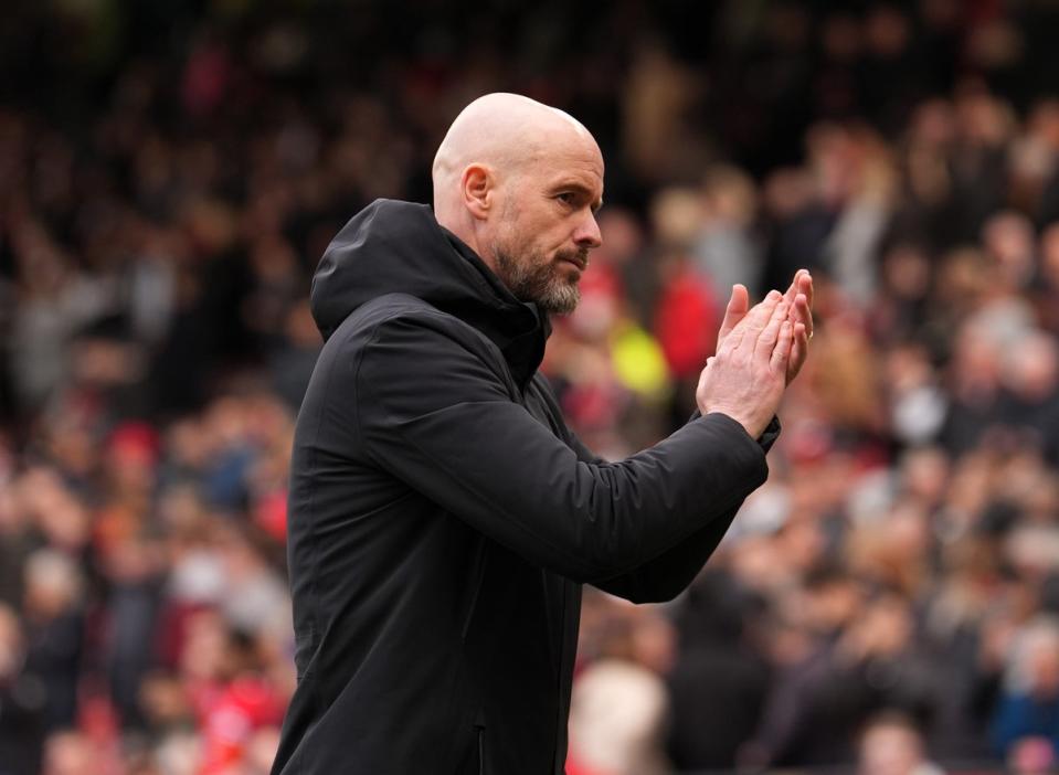 Erik ten Hag’s future at Old Trafford remains in doubt (Martin Rickett/PA Wire)