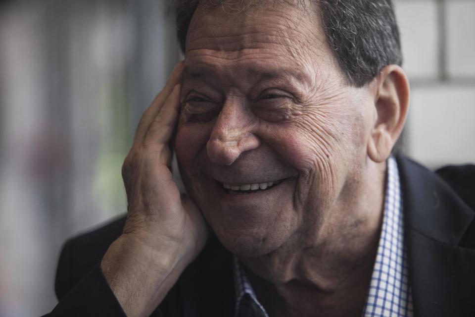 In this photograph taken on April 30, 2014, Binyamin Ben-Eliezer speaks during an interview with The Associated Press in Tel Aviv, Israel. Ben-Eliezer is a former defense minister and one-time head of the Labor Party - another position Peres once held. Among those vying to become Israel's next president are a former defense minister, a former foreign minister, a former finance minister, a respected long-serving lawmaker and a Nobel Prize winner. Amazingly, the man they all seek to replace has held all of those titles and more during a legendary 65-year political career. (AP Photo/Dan Balilty)