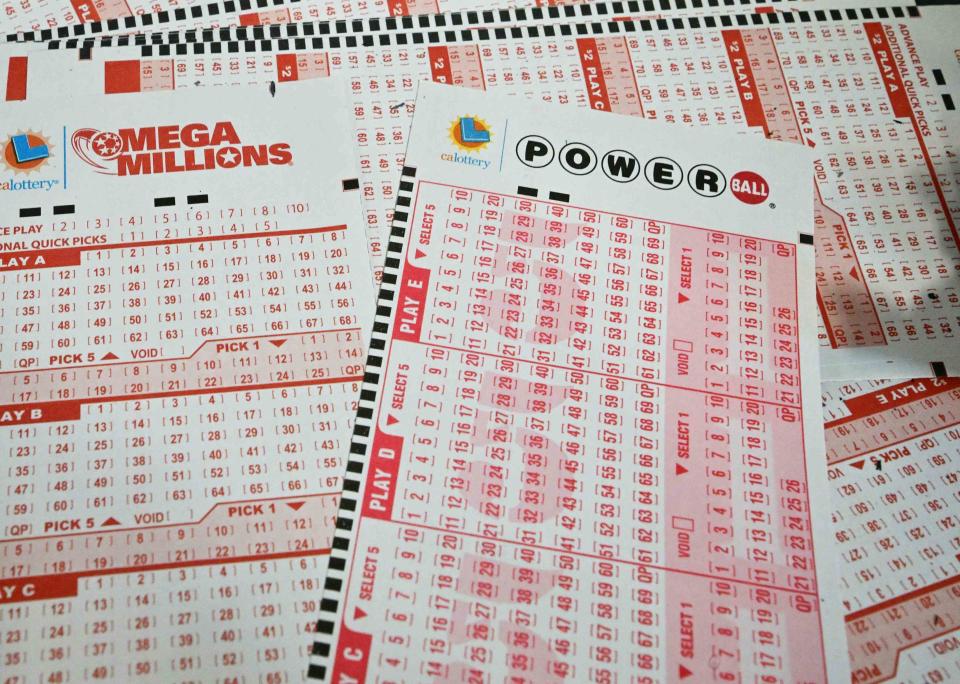 <p>Getty Images</p> California Mega Millions and Powerball lottery tickets