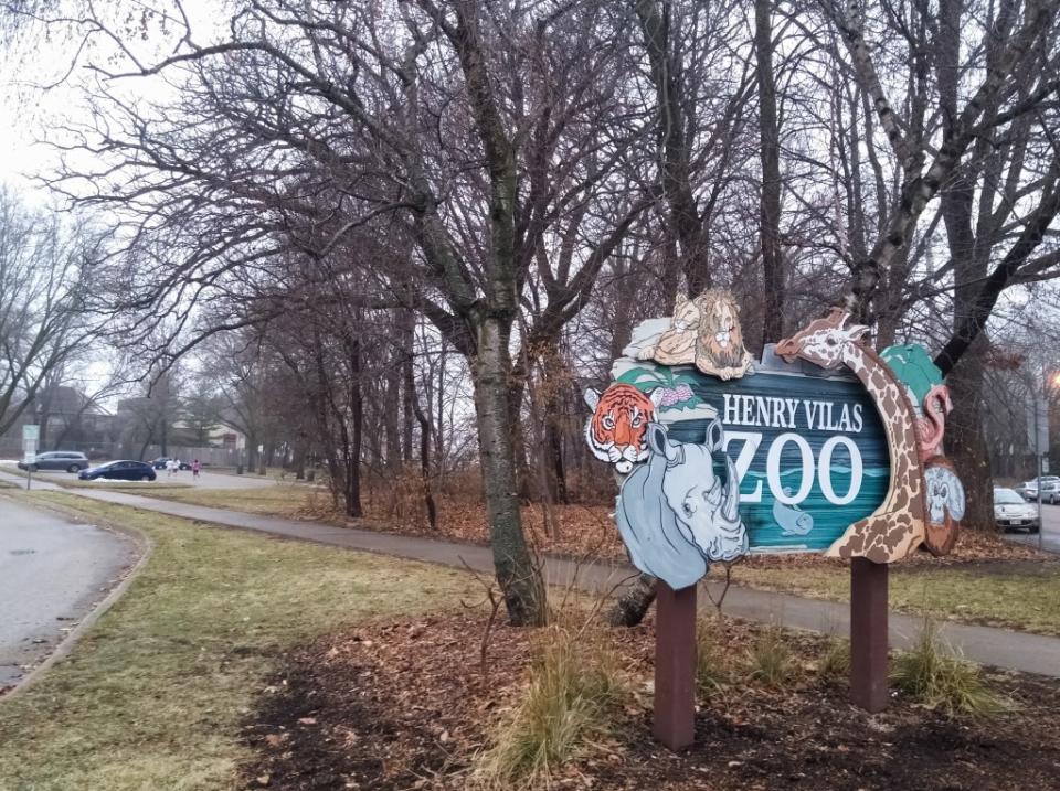 Signboard of the entrance of the Henry Vilas Zoo in the city of Madison, Wisconsin, via Getty Images