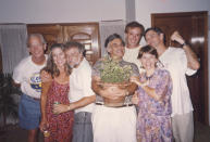 This photo provided by Lyne Paquette shows her with friends in Dhaka, Bangladesh, in the summer of 1992. After retiring in 2021 from a long career as a U.S. diplomat who worked all over the world, Paquette returned to her home in Chapel Hill, N.C., and retrieved from storage 12,000 images that she had taken from her film camera during her wide-ranging travels. After spending months sorting through them all, Paquette sent about 3,500 to be digitized. (Courtesy Lyne Paquette via AP)