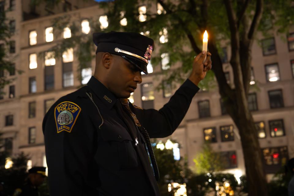 Joshua De La Rosa is a Boston police officer who estimates he's saved 100 to 200 people from drug overdoses. He calls saving someone's life 'a beautiful experience.'