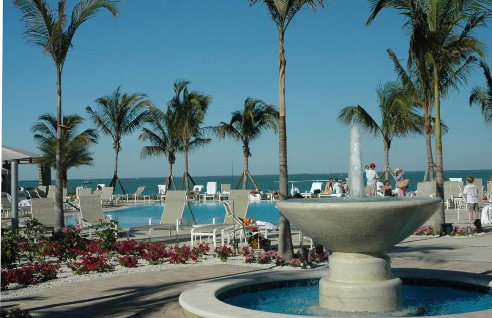 File photo from March 2007 shows one of several new pools at South Seas Plantation on Captiva, which was ravaged by Hurricane Charley in 2004.