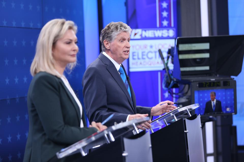 Republican Ashley Kalus and incumbent Democratic Gov. Dan McKee squared off in their first post-primary debate Tuesday night, hosted by WPRI.