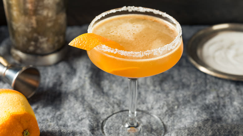 Bourbon sidecar cocktail