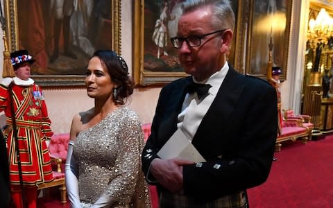 White House Communications Director Stephanie Grisham and Environment, Food and Rural Affairs Secretary Michael Gove  - Credit: Victoria Jones/AFP