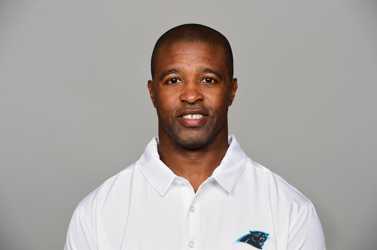 Defensive backs coach Curtis Fuller resigned from the Carolina Panthers this week after an investigation found he’d behaved inappropriately toward women in the workplace. (AP)