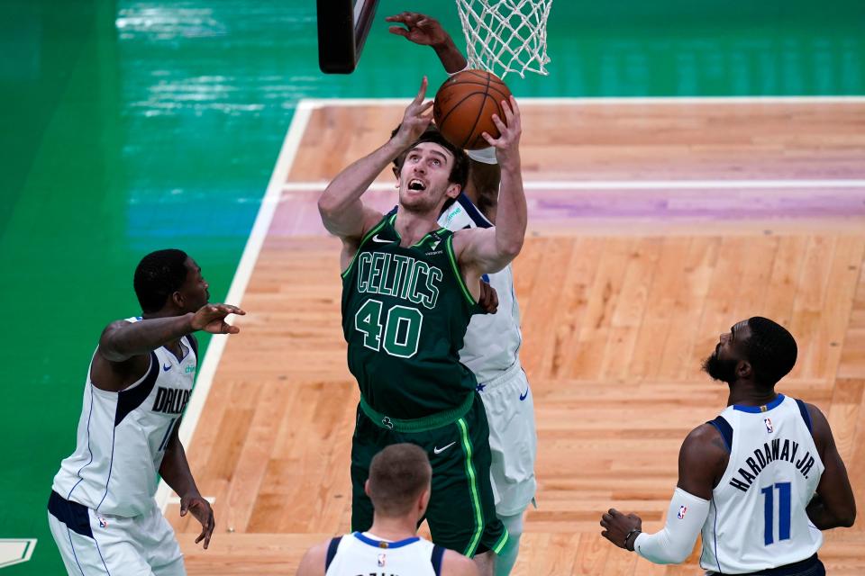 Luke Kornet (40), shown here playing for the Boston Celtics last season, has been selected by USA Basketball to play in the 2023 World Cup qualifying games.