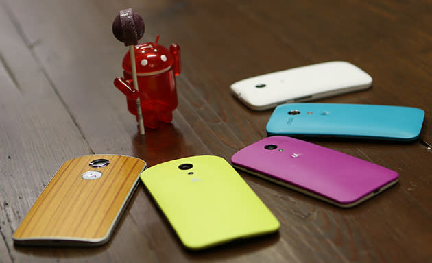 Motorola's examples of phones getting Android 5.0 Lollipop
