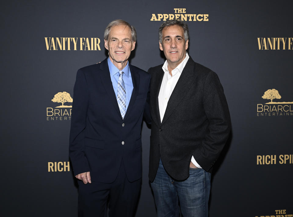 Tom Ortenberg and Michael Cohen at the New York premiere screening of “The Apprentice” held at the DGA Theater on October 8, 2024 in New York City.