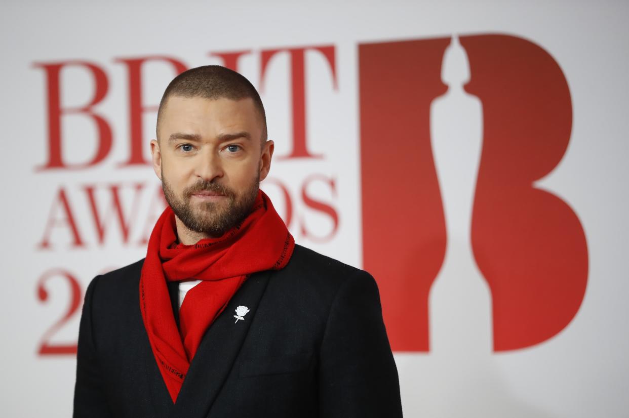 Justin Timberlake aux Brit Awards, le 21 février 2018 - Tolga AKMEN / AFP