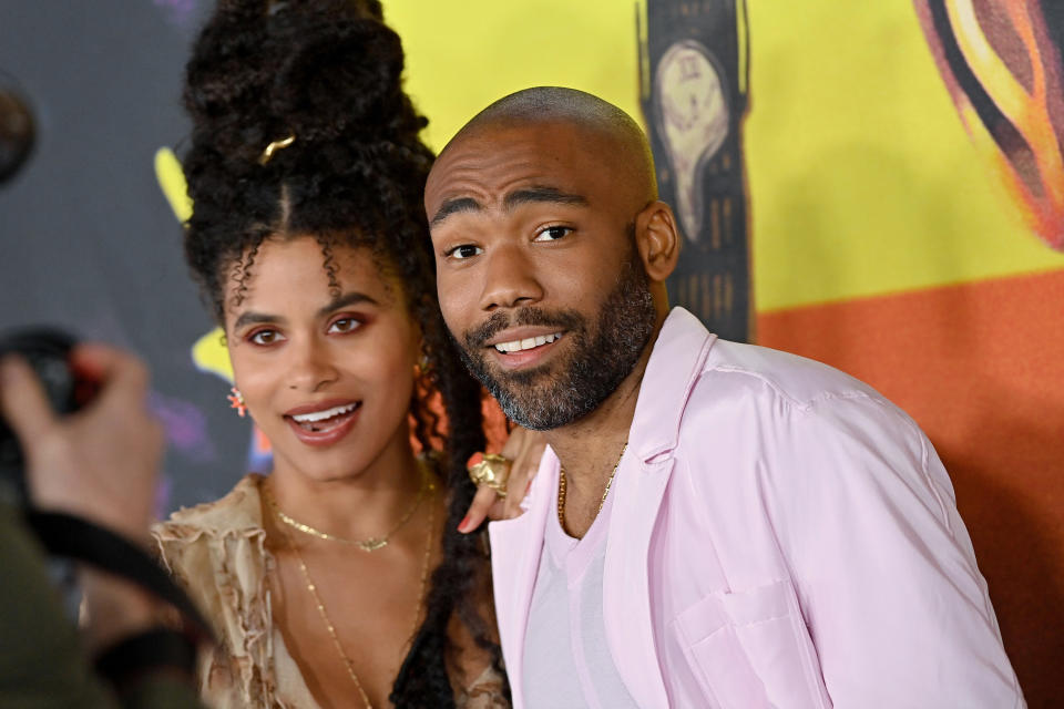 Zazie Beetz and Donald Glover at the Atlanta premiere in Hollywood