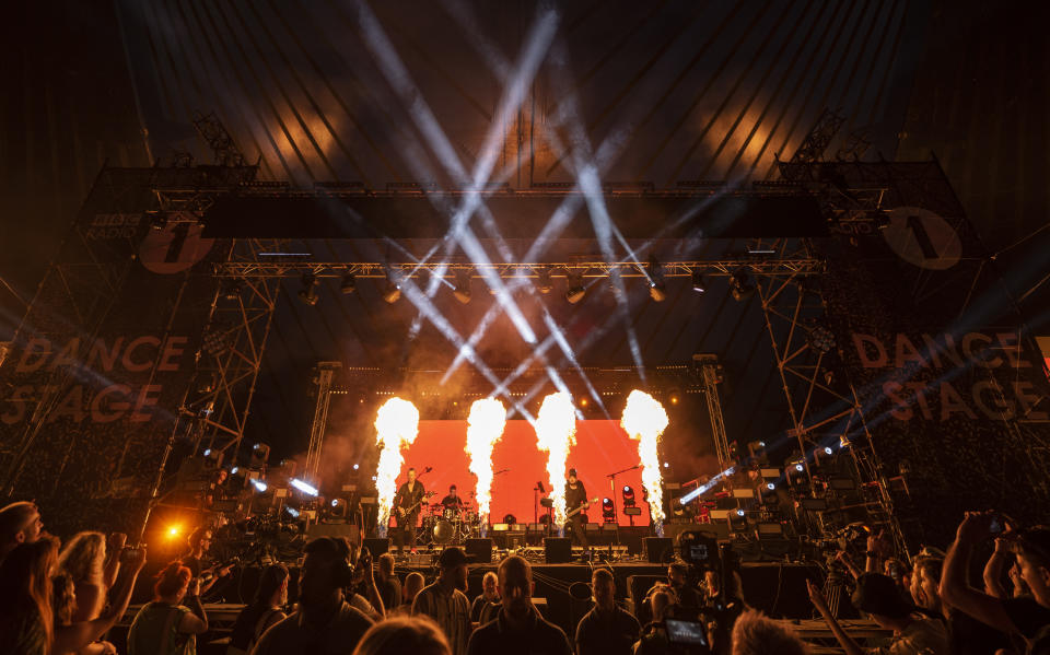 LEEDS, ENGLAND - AUGUST 28: (EDITORIAL USE ONLY) Pendulum performs a secret set on Day 3 of Leeds Festival on August 28, 2022 in Leeds, England. (Photo by Katja Ogrin/Redferns)