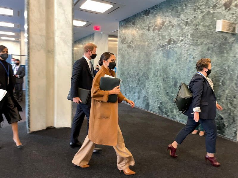 Prince Harry and Meghan Markle arrive at the United Nations