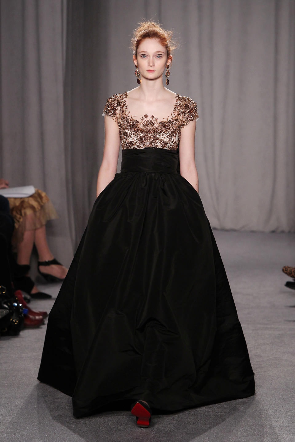 This image released by Starpix shows an outfit from the Marchesa Fall 2014 collection during Fashion Week in New York, Wednesday, Feb. 12, 2014. (AP Photo/Starpix, Amanda Schwab)