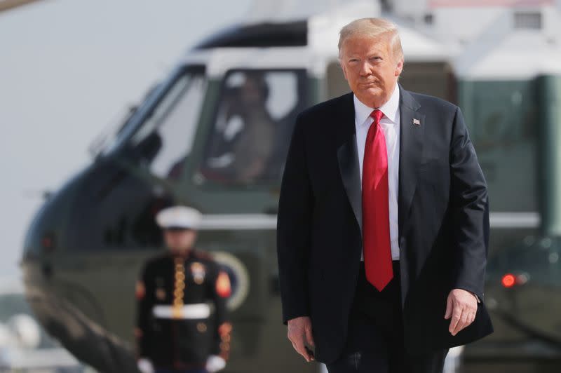 President Trump boards Air Force One as he departs on a day trip to Arizona from Washington