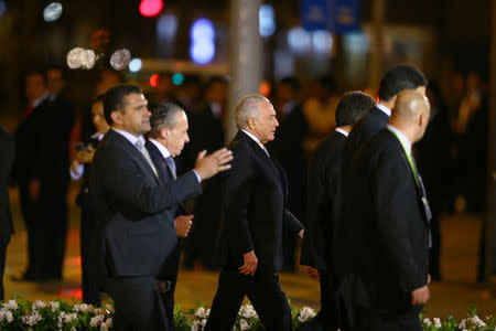 Brazil's President Michel Temer arrives for the inauguration of the VIII Summit of the Americas in Lima, Peru April 13, 2018. REUTERS/Ivan Alvarado